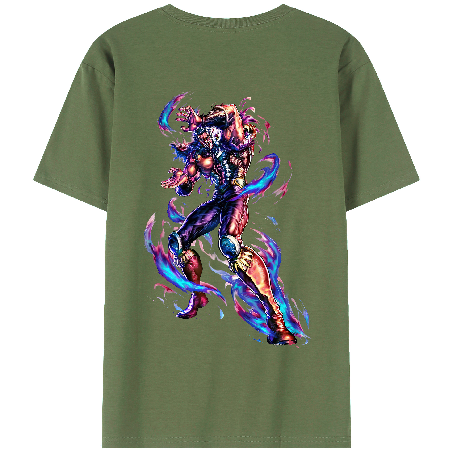 （画像用） 北斗の拳 Fist of the North Star 綿100％ メンズ半袖Tシャツ（バックプリント） 通気性